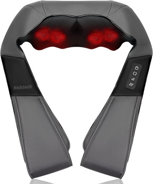 Shiatsu Neck and Back Massager with Soothing Heat, Electric Deep Tissue 3D Kneading Massage for Shoulder, Leg, Body Muscle Pain Relief, Home, Office, and Car FSA HSA Eligible