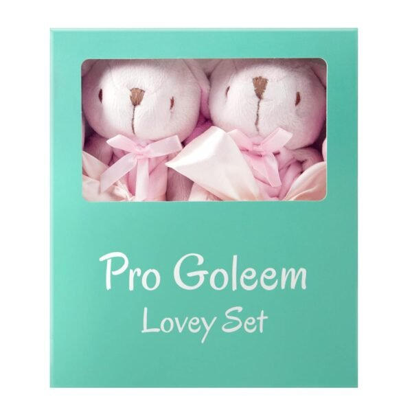 Pro Goleem Bunny Security Blanket Twin Baby Gifts Baby Snuggle Toy Lovey for Infant Girls Soft Lovie Pink, 2 Pack