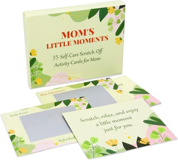 35 Self-Care Scratch-Off Activities for Moms, Thoughtful Gift Encourages Self-Love & Inner Connection, Postpartum Gender Reveal Mothers Day Birthday New Mom Gifts for Girl Boy Mom