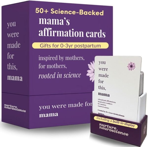 55 New Mom Affirmation Cards – Daily Positive Affirmations for Postpartum Essentials & Pregnancy Must Haves – Thoughtful Gifts for New Moms After Birth – Compact Size, Premium Card Stock & Stand
