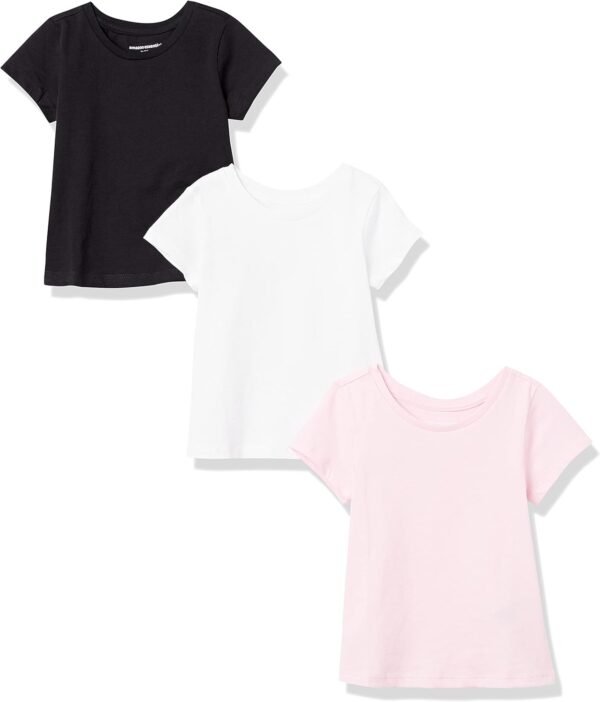 Amazon Essentials Girls and Toddlers' Short-Sleeve T-Shirts, Multipacks