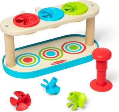 Melissa & Doug Match & Push Spinning Tops Developmental Skills Toy for Girls and Boys 2+ - FSC Certified