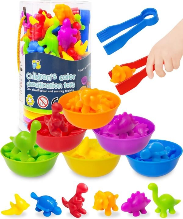 Yetonamr Counting Dinosaurs Montessori Toys for 3 4 5 Years Old Boys Girls, Toddler Preschool Learning Activities Toy for Kids Ages 3-5, 4-8, Birthday Gifts Sensory Toys