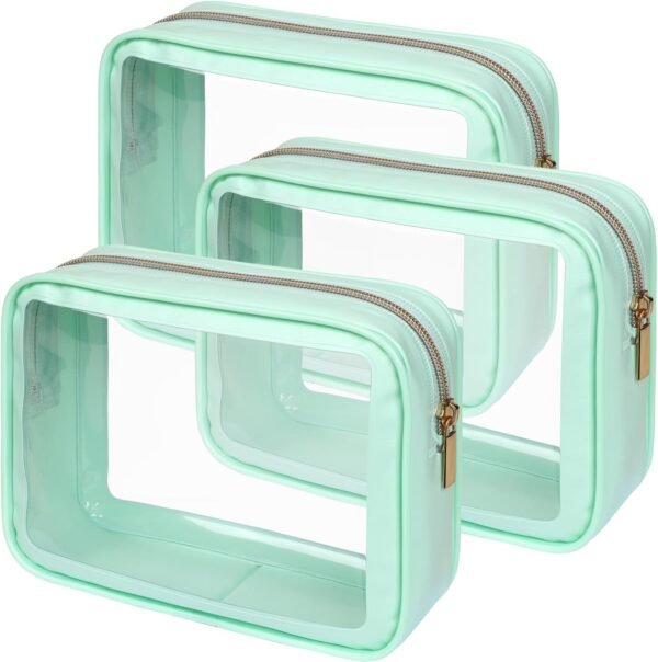 PACKISM TSA Approved Toiletry Bag - Upgrade Color-Edged Clear Makeup Bags, Clear Toiletry Bags For Traveling Fits Various Storage Needs