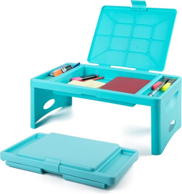 Loddie Doddie Foldable Lap Desk with Storage Pocket for Travel, Breakfast in Bed & Gaming - Car & Lap Tray Table for Children - Kids Desk - Car Travel Essentials for Long Trips