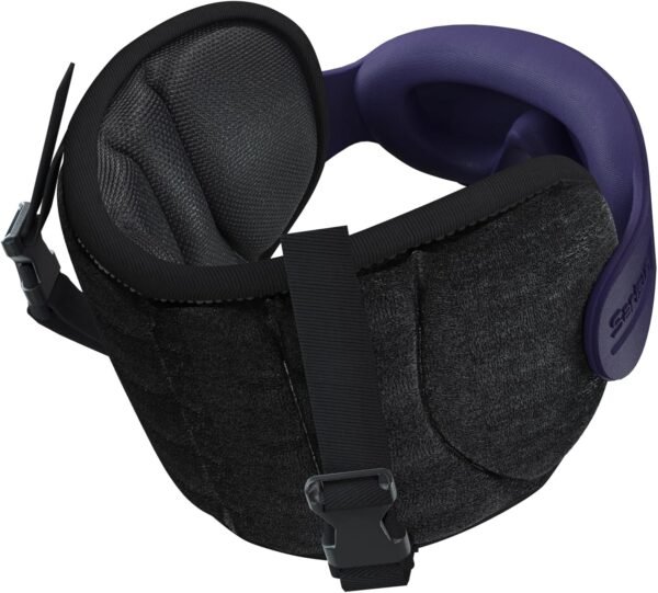 Travel Pillows for Airplanes, Airplane Pillow with Purple Sleep Eye Mask, 360° Neck Support Headrest, Portable Airplane Travel Essentials, Adjustable Airplane Head Strap, FSA HSA Eligible
