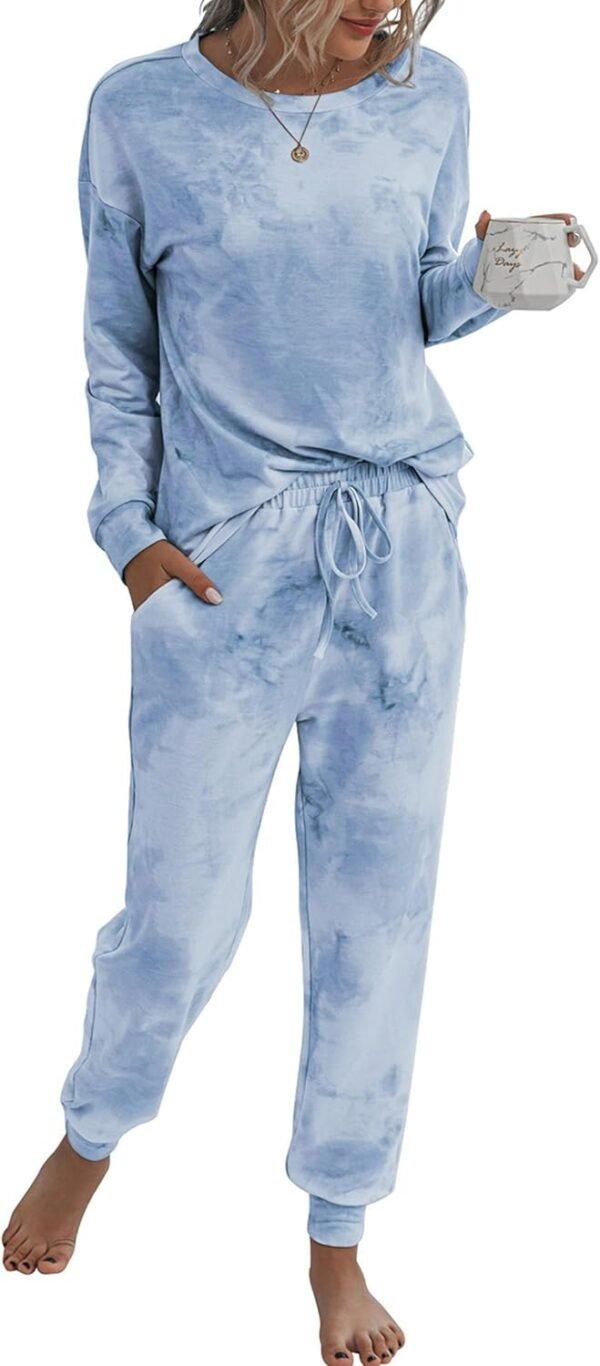 PRETTYGARDEN Women's Two Piece Loungewear Fall Casual Long Sleeve Tops Jogger Pants Pajama Sets Matching Outfits Clothing