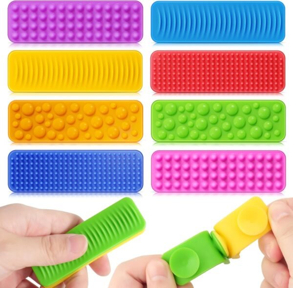 Sensory Fidget Toys Kids Adults: 8 Pack Textured Suction Toys for Autism Kids Calming - Sensory Stickers for Anxiety Relief Items - Fidget Strips for Classroom Desk - Travel Toys Road Trip Activities