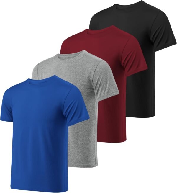 Resinta 4 Pack Boys Athletic T-Shirts Dry-Fit Wicking Short Sleeve T-Shirt Active Performance Sports Tees for Teen Youth Boys