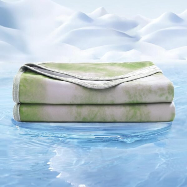 EMME Cooling Blanket 50"x70", Q-Max 0.5 Cooling Blankets for Hot Sleepers, Ice Summer Blanket for Nights Sweats, Green Lightweight Sheet for Bed