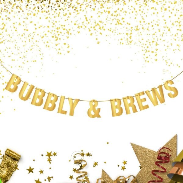 Bubbly & Brews Banner Champagne | Fiesta Party | Engagement Wedding Fun Banner | Baby Shower Banner | Beach Bridal Shower Decoration | Bachelorette Beer Party | Holiday Gift Guide | Hanging Decor |