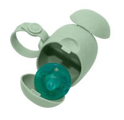 Ubbi On-The-Go Dual Pacifier Holder, Keep's Baby's Binkies Clean and Accessible, Portable for Travel, Diaper Bag Accessory Must Have for Newborns, Sage Green
