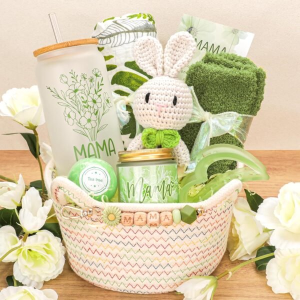 New Mom Gifts,Baby Girl Boy Gift,Baby Shower Gifts for Mom and Baby,Pregnancy Gift for Expecting Mommy,9-Piece Care Basket for First-Time Moms