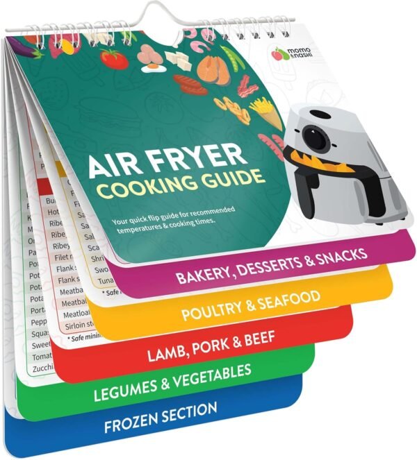 Air Fryer Cheat Sheet Magnets Cooking Guide Booklet - Air Fryer Cookbooks - Air Fryer Liners - Air Fryers Kitchen Gifts Gadgets 2025 - Air Fryer Accessories - Air Fryer Cooking Guide