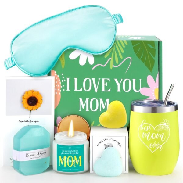 Mothers Day Gifts for Mom, Mom Birthday Gifts from Daughter Son with 12 oz Tumbler, Best Mom Ever Gift Basket Set Ideas for New Mom Mother in Law Mom to be