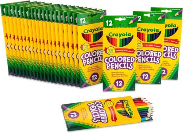 Crayola Bulk Colored Pencils for Kids (24pk), Essential Back to School Supplies For Teachers, Bulk Preschool & Kindergarten Classroom Must Haves, 12 Colors