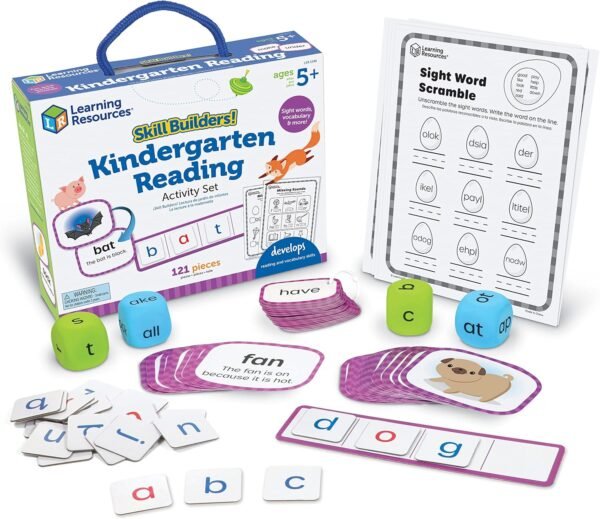 Learning Resources Skill Builders! Kindergarten Reading Activity Set -Learning Essential Materials, Reading Activities for Kids, Homeschool Supplies,Back to School, Ages 5+,122 Pieces