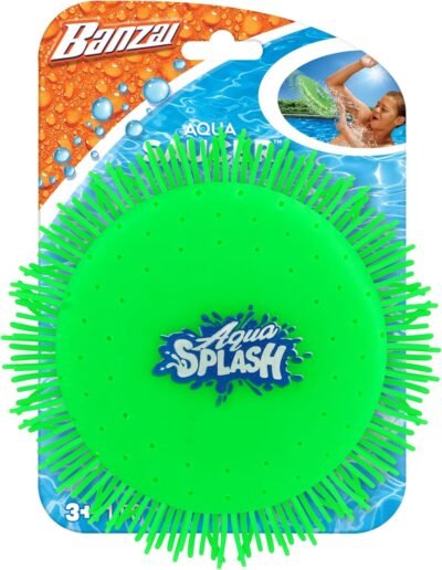 Banzai Green Aqua Saucer Pool Toy 5" Disk (Soak It and Throw It)