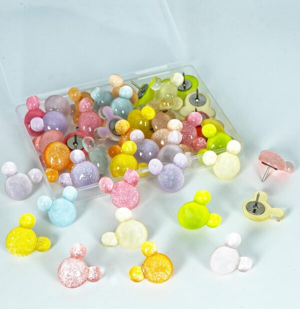 30Pcs Push Pins,Decorative Push Pin,Cute Thumb Tacks Cute Office Decor for Cork Board Bulletin Board,Desk Accessories Aesthetic,Classroom,Business Home Decor（30-Mouse）