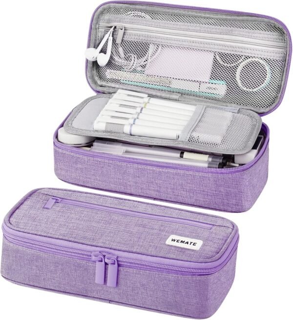 WEMATE Large Pencil Case, Big Capacity Pencil Pouch Stationery Pen Bag, Storage High Capacity Bag Pouch Holder Box Organizer, Marker Pen Case for Women & Men